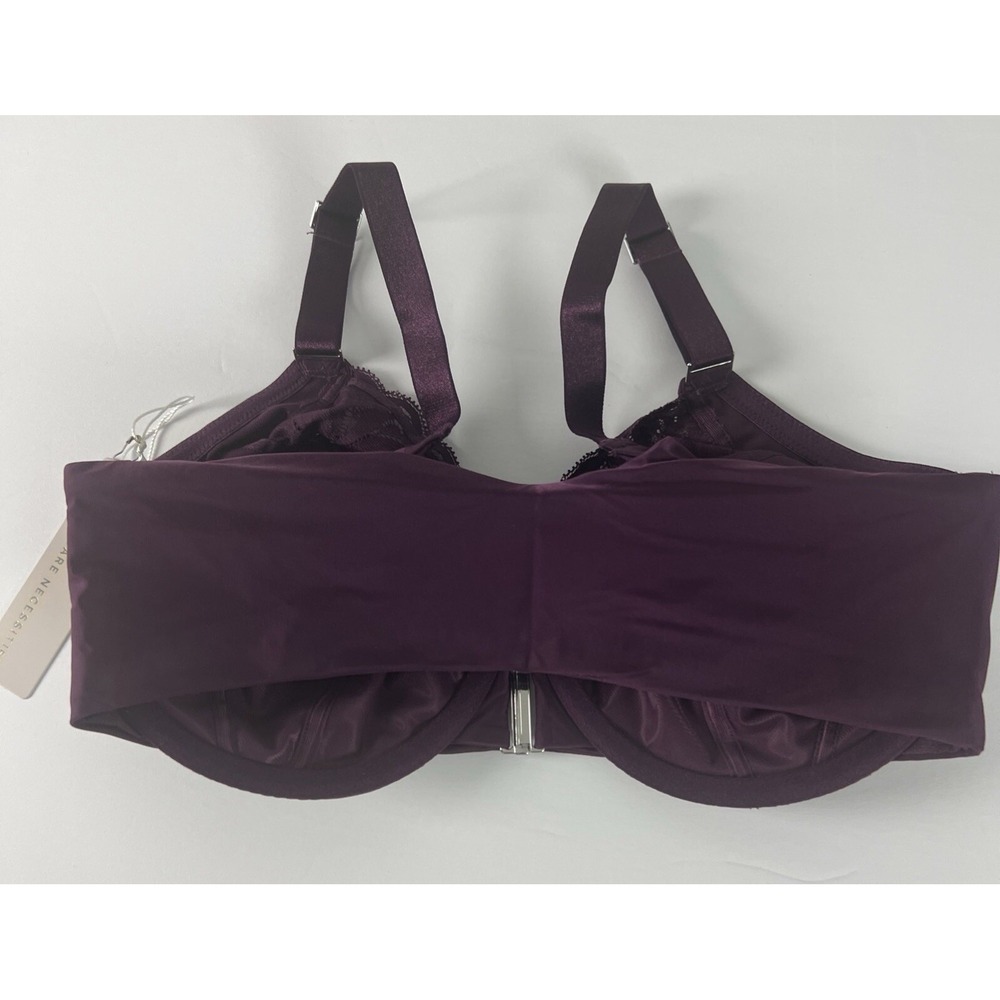 Bare Necessities Bra Women 44G Purple Lace Satin Underwire Lingerie NWT B44 - Picture 2 of 15